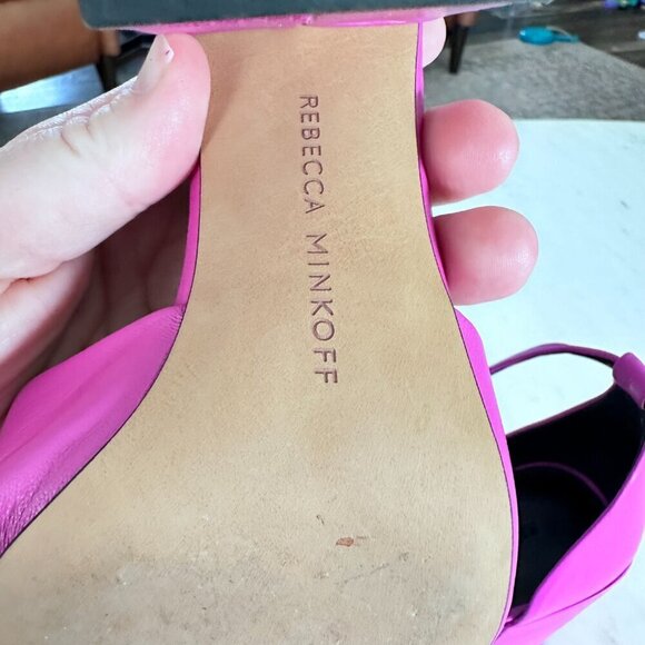 Rebecca Minkoff Fuchsia Knot Block Heel Sandals - Picture 6 of 11